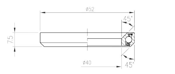 FSA ložisko hl. zloženia - TH-070/DJ ACB 45°x45° 1.5 Single S MR171 - OD 52