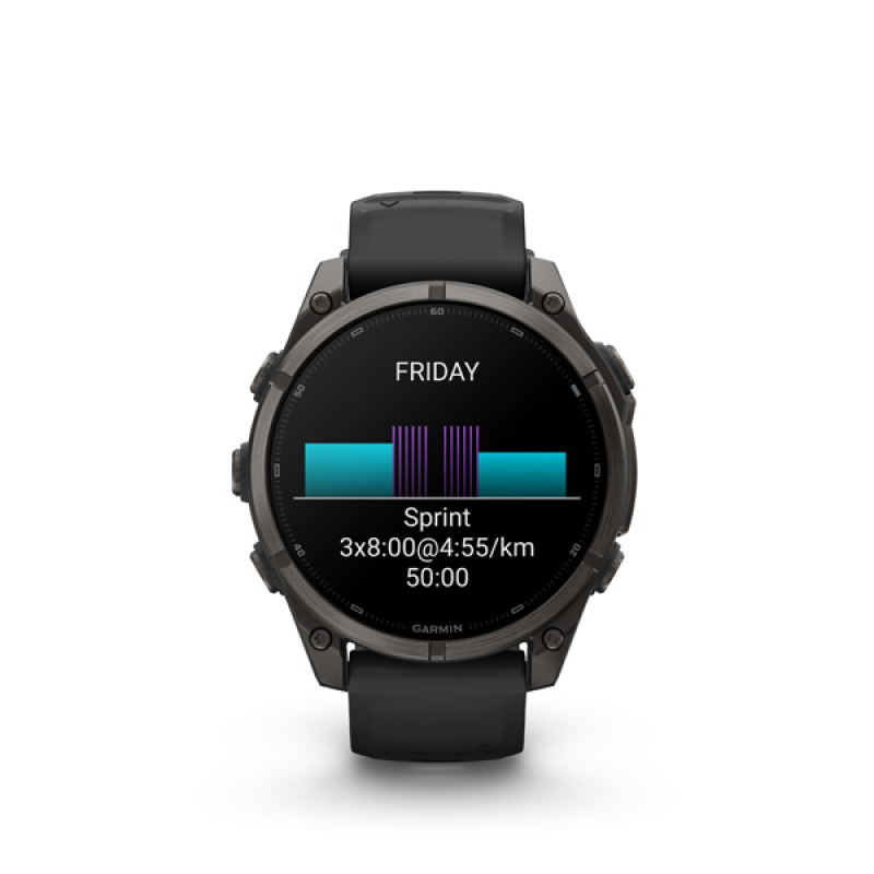 Garmin fenix 9 - 47mm, AMOLED, Sapphire, Carbon Gray DLC Titanium, Black band 1