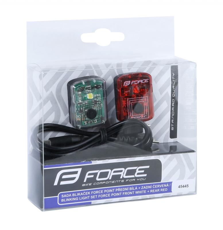 FORCE blikačky sada POINT USB predná + zadná 4