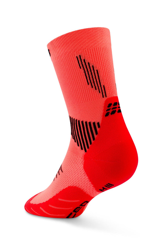 CEP Bežecké vysoké ponožky 5.0 neon/coral 1