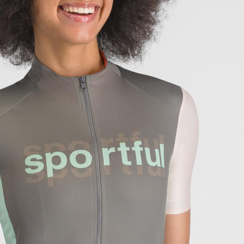 Sportful SUPERGIARA LOGO dámsky dres gun metal/pink 2