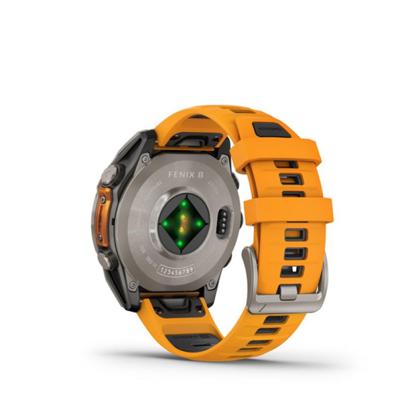 Garmin fenix 8 - 47mm, AMOLED, Sapphire, Titanium, Spark Orange/Graphite band