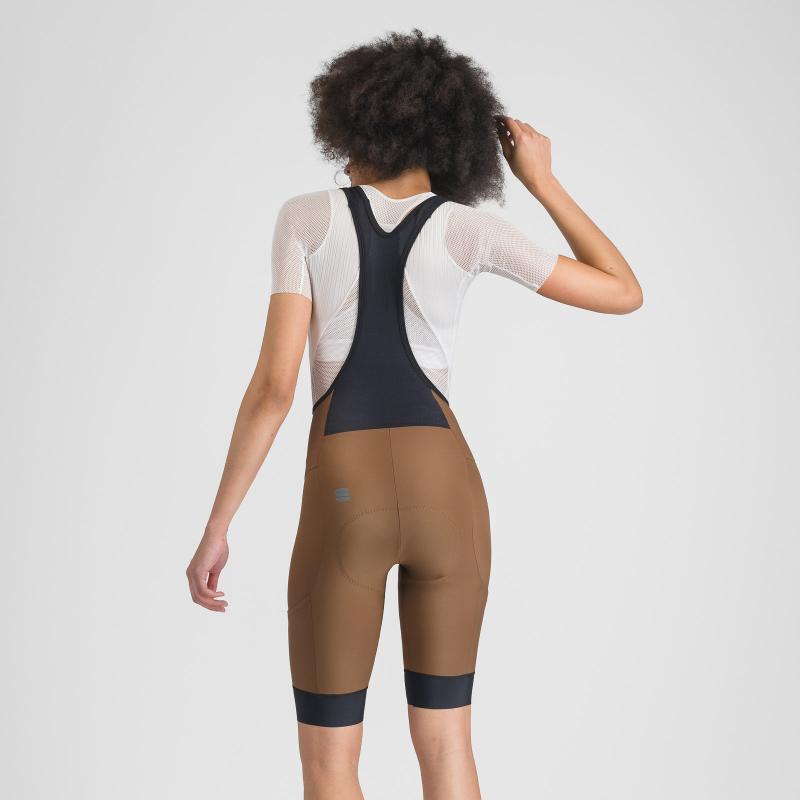 Sportful GIARA 2 dámske kraťasy s trakmi coffee brown 1