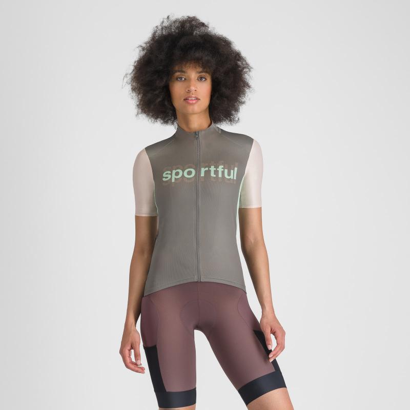Sportful SUPERGIARA LOGO dámsky dres gun metal/pink