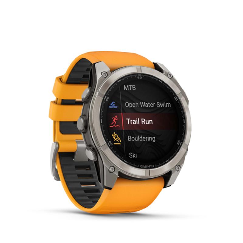 Garmin fenix 8 - 51mm, AMOLED, Sapphire, Titanium, Spark Orange/Graphite band