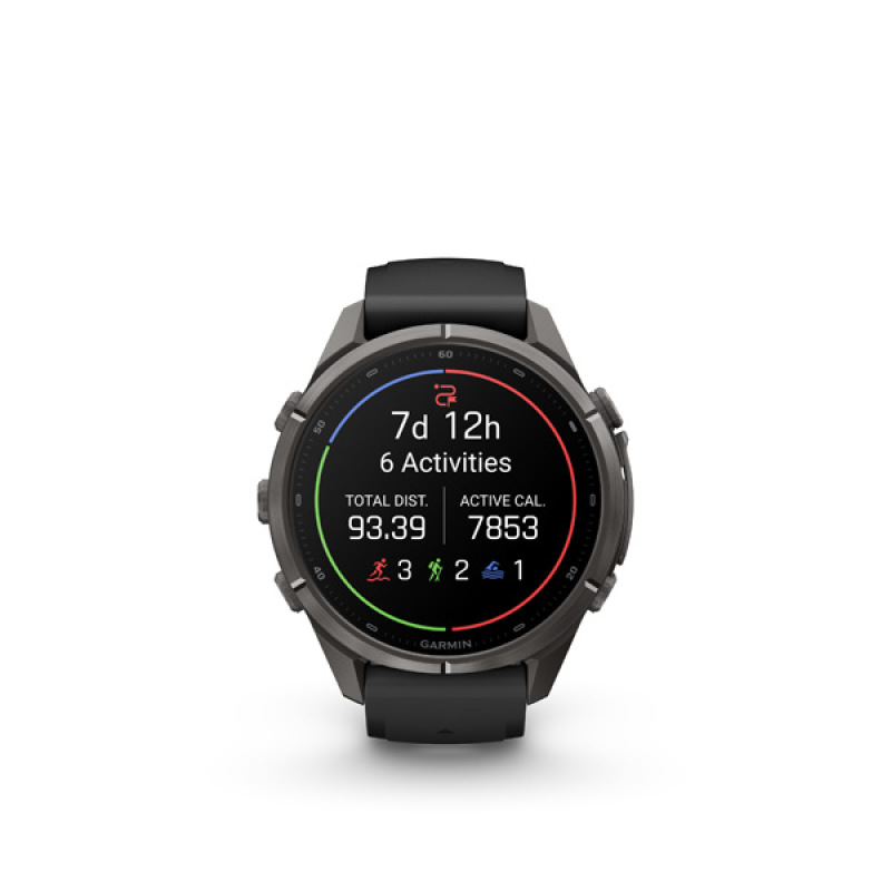 Garmin fenix 9 Pro - inReach, 43mm, AMOLED, Sapphire, Carbon Gray DLC Titanium, Black/Pebb 6