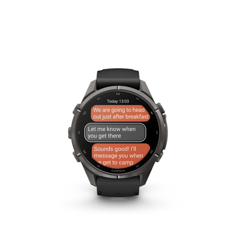 Garmin fenix 9 Pro - inReach, 43mm, AMOLED, Sapphire, Carbon Gray DLC Titanium, Black/Pebb 8