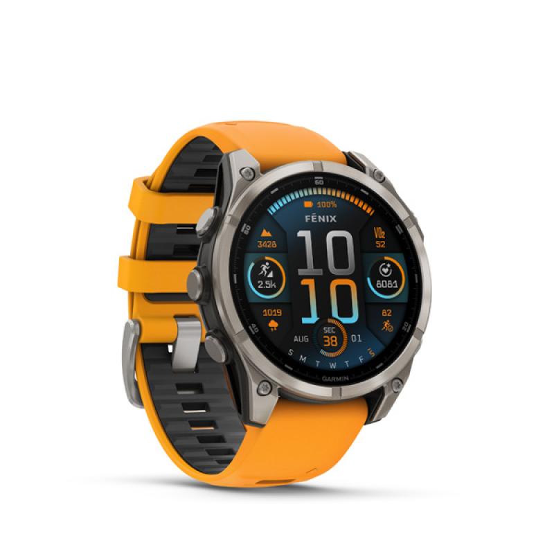 Garmin fenix 8 - 47mm, AMOLED, Sapphire, Titanium, Spark Orange/Graphite band