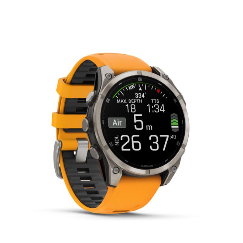 Garmin fenix 8 - 47mm, AMOLED, Sapphire, Titanium, Spark Orange/Graphite band