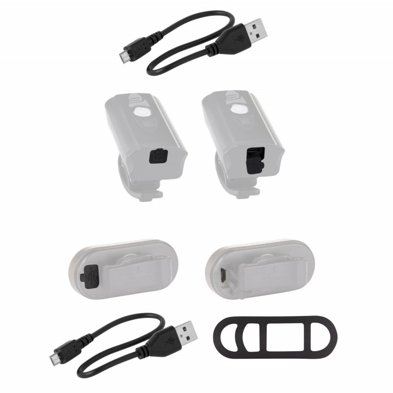 Force sada svetiel DIVER ARC USB predné+zadné 1