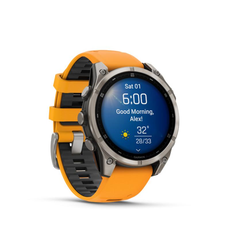 Garmin fenix 8 - 47mm, AMOLED, Sapphire, Titanium, Spark Orange/Graphite band