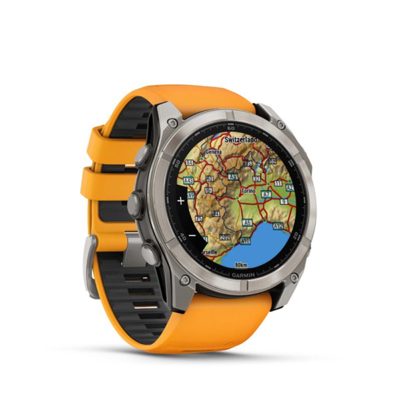 Garmin fenix 8 - 51mm, AMOLED, Sapphire, Titanium, Spark Orange/Graphite band