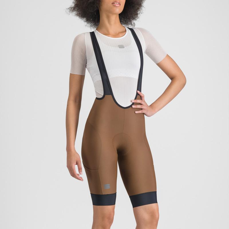 Sportful GIARA 2 dámske kraťasy s trakmi coffee brown 2