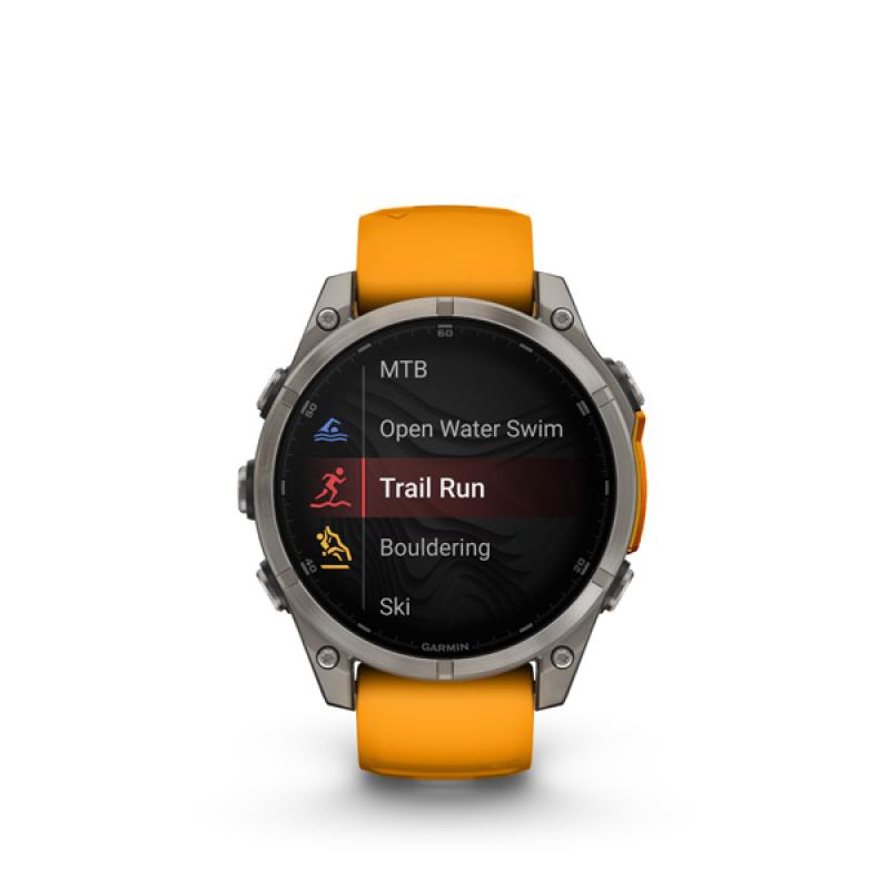 Garmin fenix 8 - 47mm, AMOLED, Sapphire, Titanium, Spark Orange/Graphite band