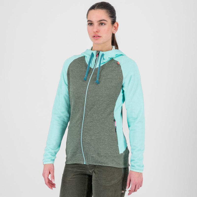 Karpos CAMOSCIO W FULL ZIP mikina Thyme/Aqua Sky