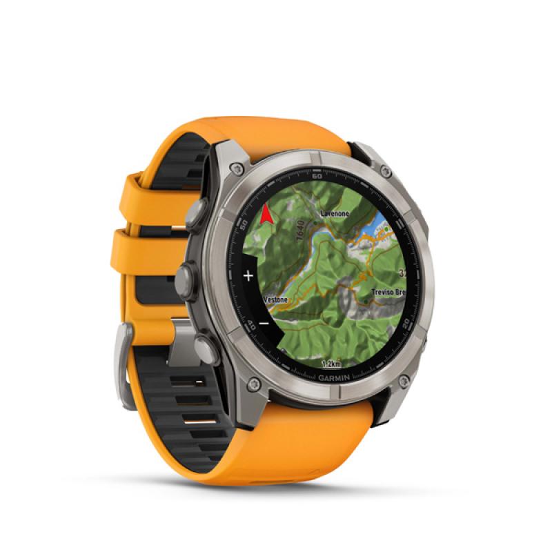 Garmin fenix 8 - 51mm, AMOLED, Sapphire, Titanium, Spark Orange/Graphite band