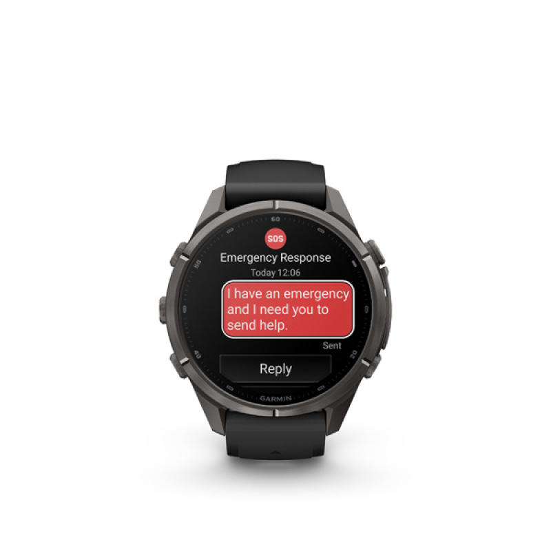 Garmin fenix 9 Pro - inReach, 43mm, AMOLED, Sapphire, Carbon Gray DLC Titanium, Black/Pebb 9