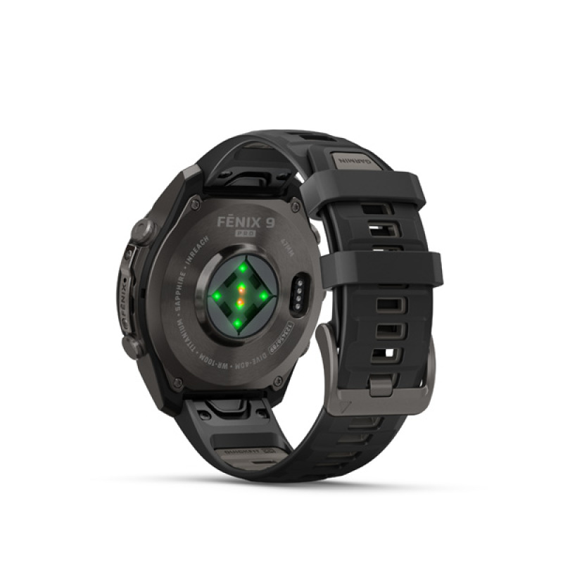 Garmin fenix 9 Pro - inReach, 47mm, AMOLED, Sapphire, Carbon Gray DLC Titanium, Black/Pebb 4