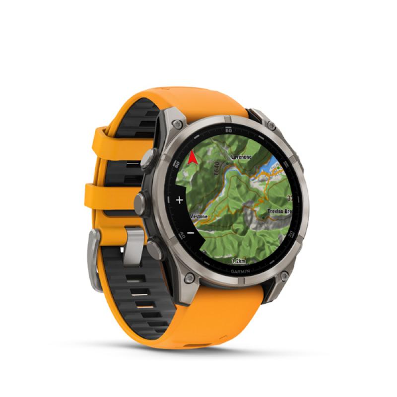 Garmin fenix 8 - 47mm, AMOLED, Sapphire, Titanium, Spark Orange/Graphite band