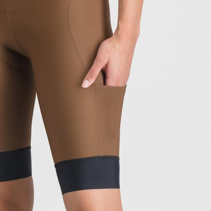 Sportful GIARA 2 dámske kraťasy s trakmi coffee brown 5