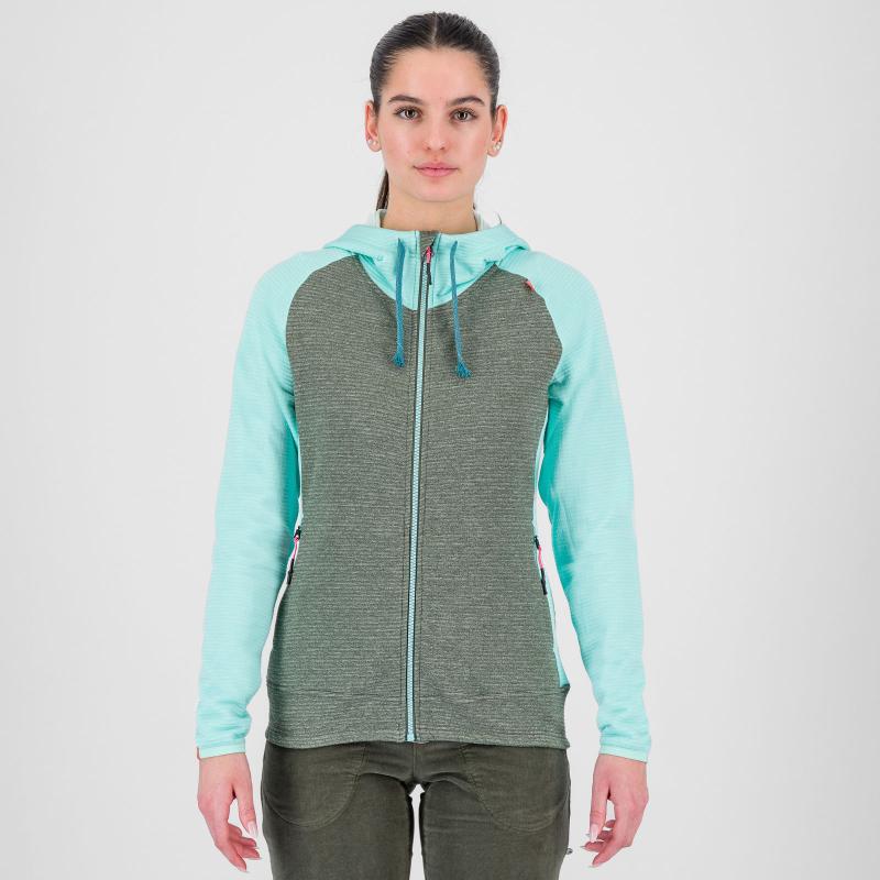 Karpos CAMOSCIO W FULL ZIP mikina Thyme/Aqua Sky