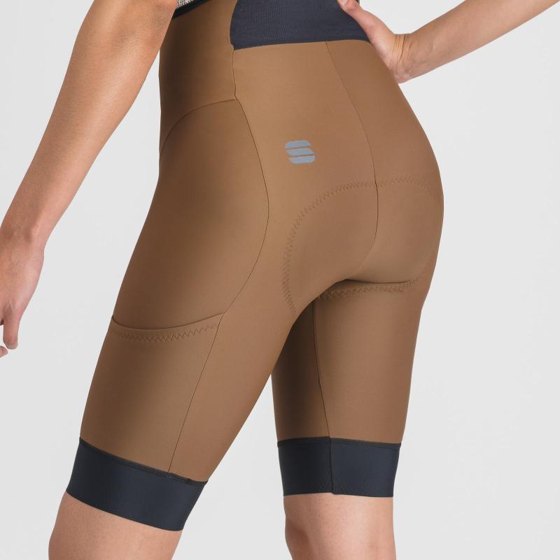 Sportful GIARA 2 dámske kraťasy s trakmi coffee brown 4