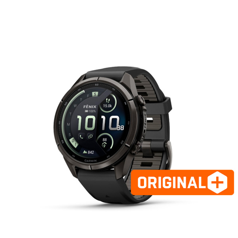 Garmin fenix 9 Pro - inReach, 43mm, AMOLED, Sapphire, Carbon Gray DLC Titanium, Black/Pebb
