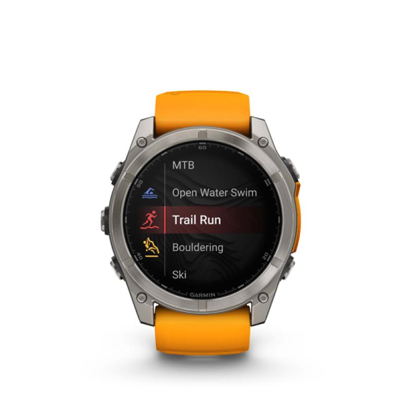 Garmin fenix 8 - 51mm, AMOLED, Sapphire, Titanium, Spark Orange/Graphite band