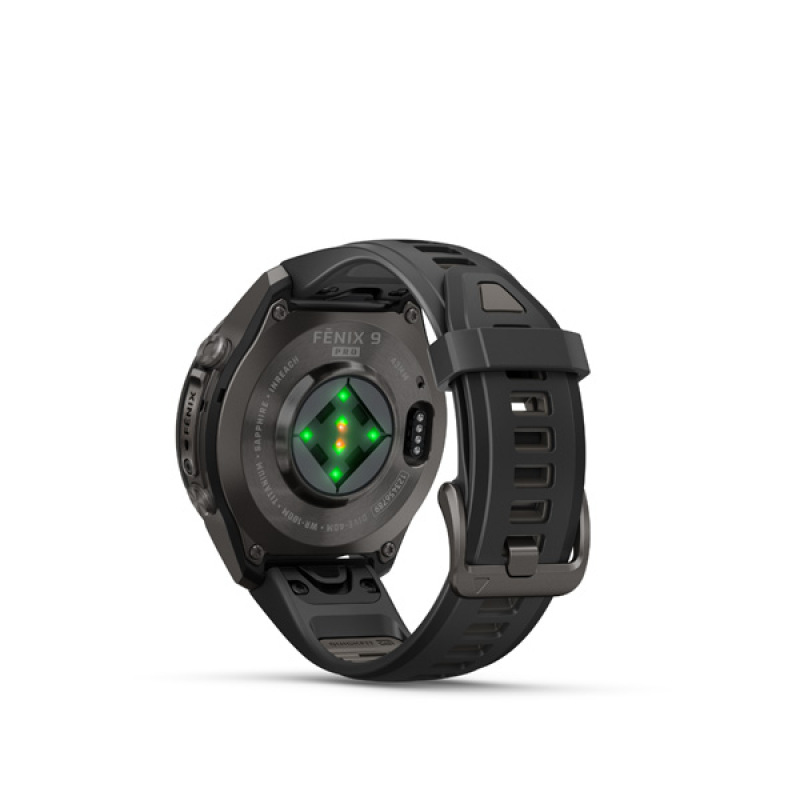 Garmin fenix 9 Pro - inReach, 43mm, AMOLED, Sapphire, Carbon Gray DLC Titanium, Black/Pebb 2