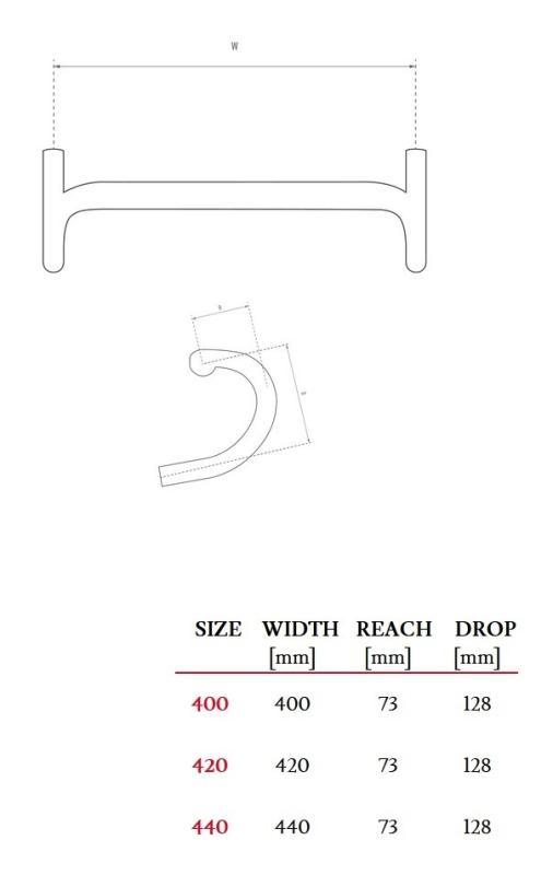 FORCE riadítka WILIER BARRA SL - 440 mm - z demontáže