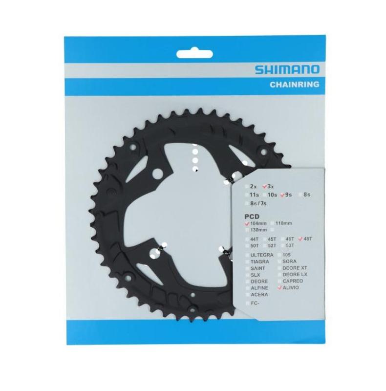 SHIMANO prevodník 48z. T4010 Alivio 9-k. čierny 104mm