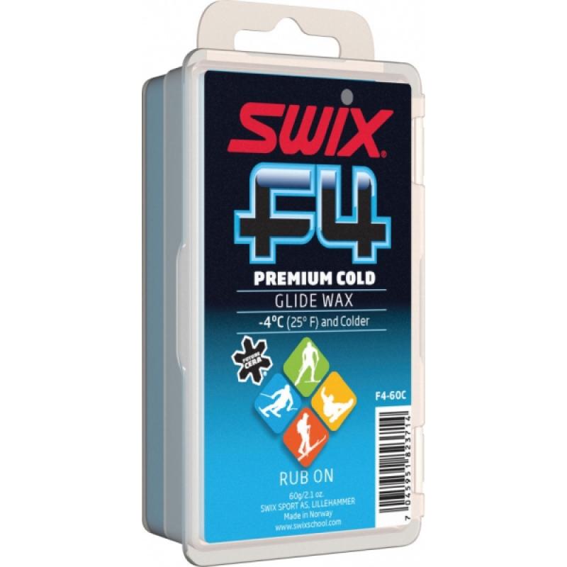 SWIX sklzový vosk F4 cold 60g s korkom
