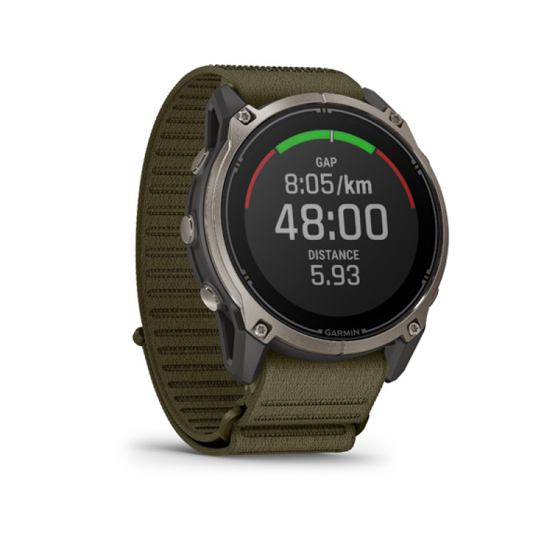 Garmin Enduro 4, Sapphire Solar, Titanium, Dark olive ComfortFit Fabric band 3