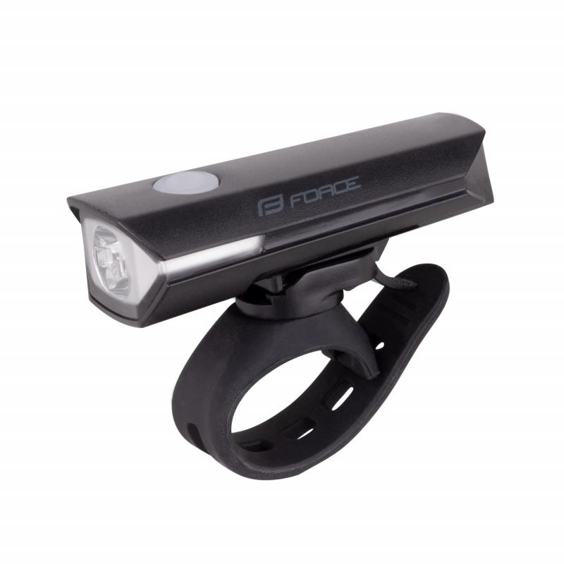 FORCE svetlo predné FLUX 200LM USB, čierne