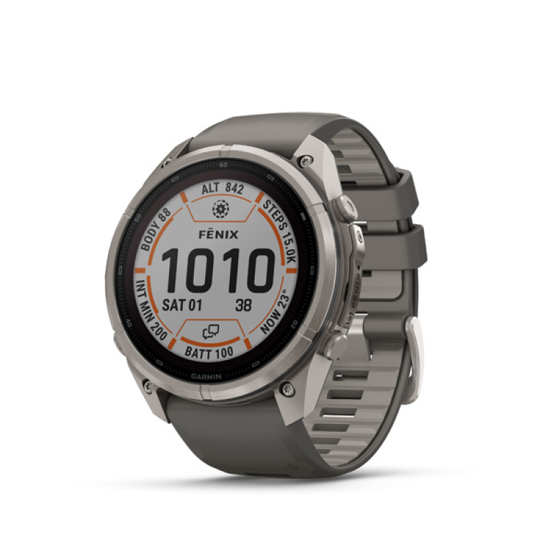 Garmin fenix 9 Pro - inReach, 51mm, Sapphire Solar, Titanium, Pebble Gray/Silver Gray band