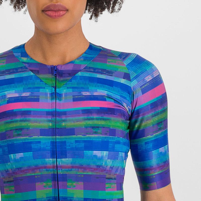 Sportful GLITCH BOMBER dámsky dres multicolor blue