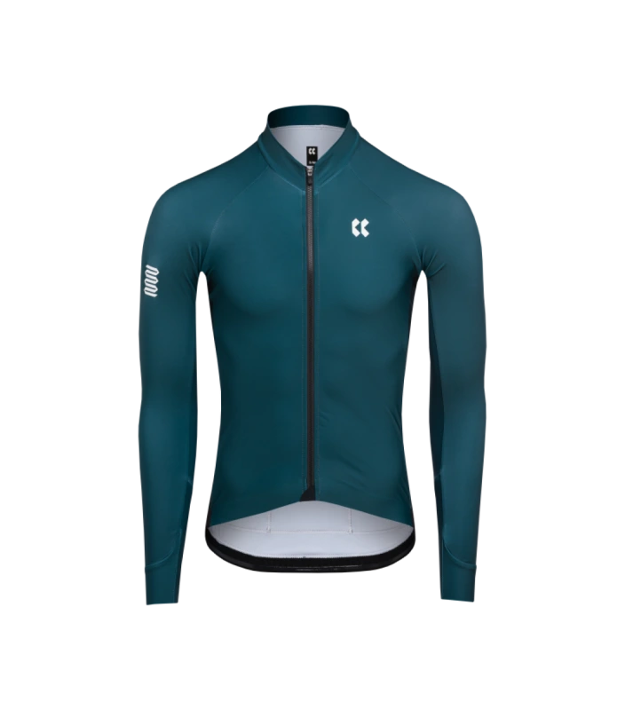 Cyklistický dres KALAS PASSION Z6 | Dres dlhý rukáv TEMPS | Bottle Green