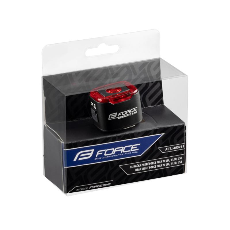 FORCE blikačka zadná FLEA 70 LM, 1 LED, USB 6