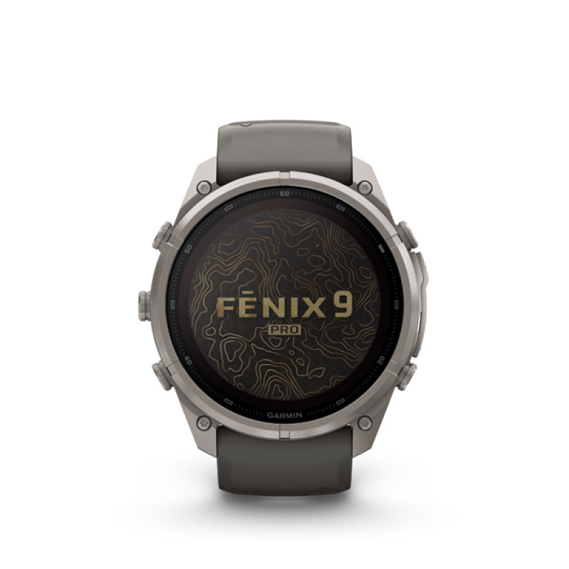 Garmin fenix 9 Pro - inReach, 51mm, Sapphire Solar, Titanium, Pebble Gray/Silver Gray band 1
