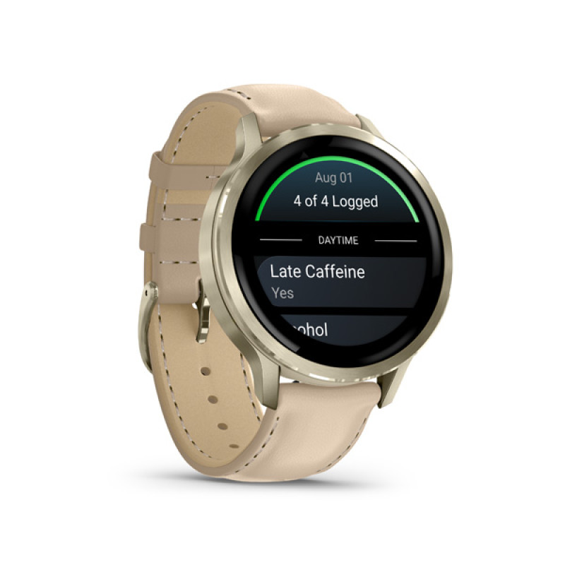 Garmin VENU 4 - 41mm, Beige/ Lunar Gold + Leather 3