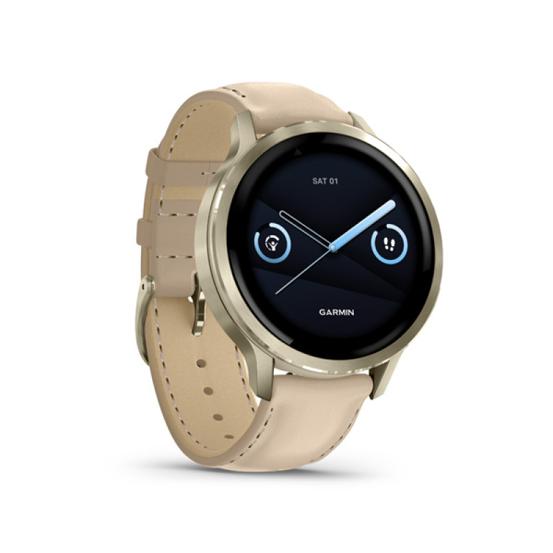 Garmin VENU 4 - 41mm, Beige/ Lunar Gold + Leather 7