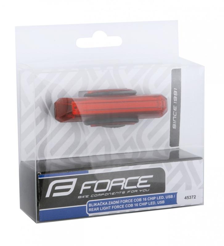 FORCE blikačka zadná COB 29 LM, 16x LED, USB 3