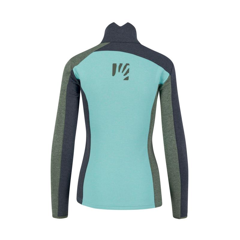 Karpos FEDERA FULL-ZIP dámska flíska Aqua Sky/Black Sand/Thyme