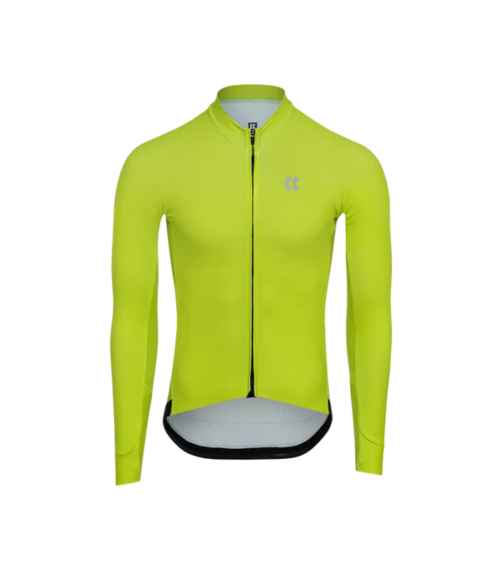 Cyklistický dres KALAS PASSION Z4 | Dres dlhý rukáv TEMPS | Lime