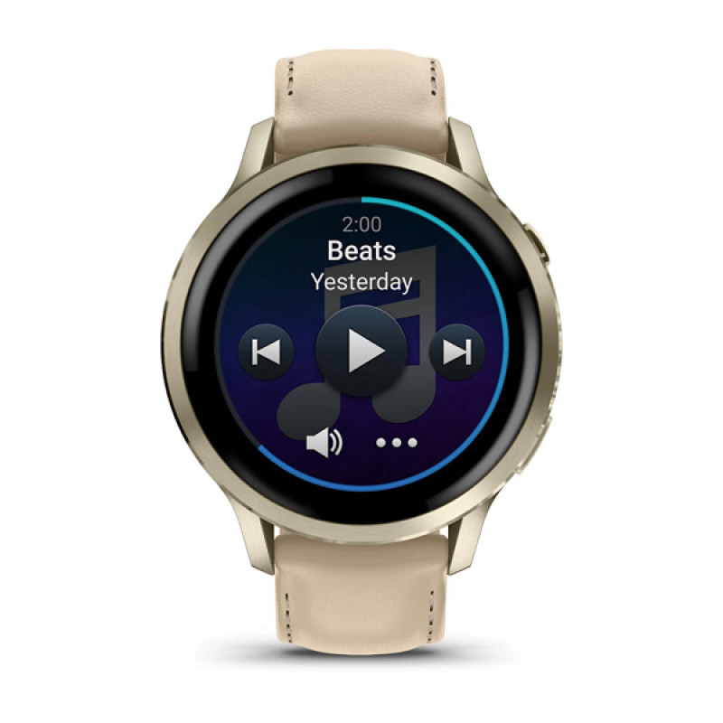 Garmin VENU 4 - 41mm, Beige/ Lunar Gold + Leather 4