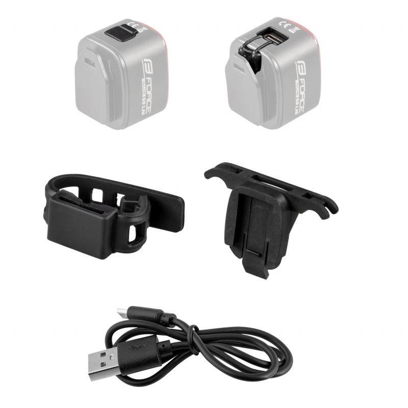 FORCE blikačka zadná FLEA 70 LM, 1 LED, USB 3