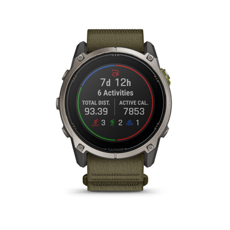 Garmin Enduro 4, Sapphire Solar, Titanium, Dark olive ComfortFit Fabric band 1