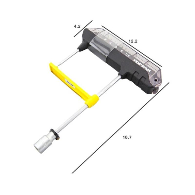 TOPEAK momentový kľúč COMBO TORQ WRENCH (3-12Nm) + sada 5 bitov