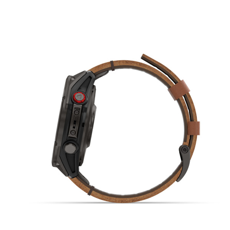 Garmin fenix 8 Pro - 47mm, AMOLED, Sapphire, Carbon Gray DLC Titanium, Chestnut Leather ba 3
