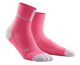 CEP krátke kompresné ponožky 3.0 ružová/svetlá šedá